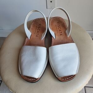 Viscata White Leather Espadrilles